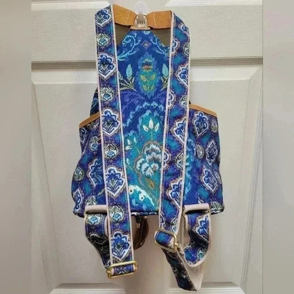 Dena Designs by Kumari North South Boho Canvas Drawstring Paisley Back Pack - Picture 2 of 5